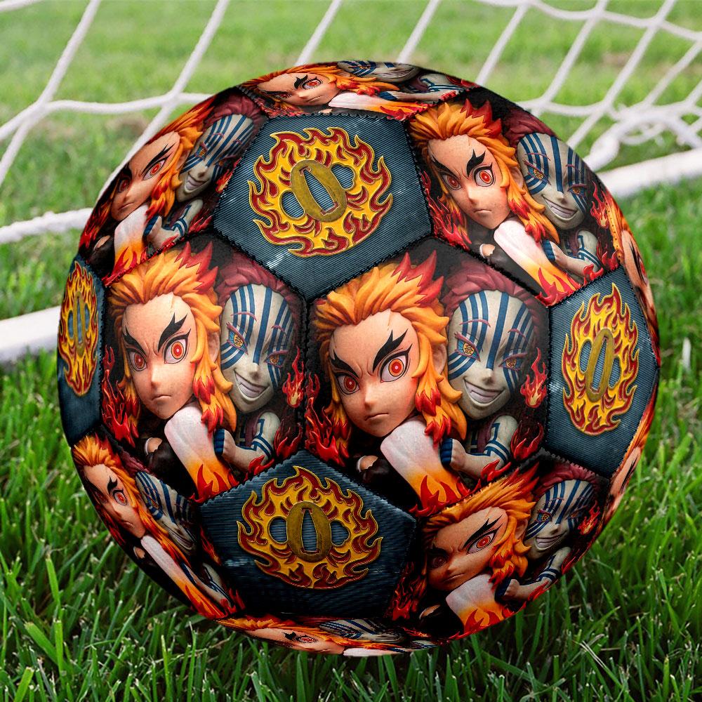 1pc Demon Slayer Kimetsu no Yaiba Soccer Ball Size 5 Indoor Soccer Ball Fashion Colorful Backyard Game - Great For Sports Fans Gift HE37