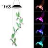 Solar Hummingbird Light Decor Wind Chime Light, Color Changing Powered Chime, with Panel Hanging LED Lamp for Outdoor, Garden, Courtyard