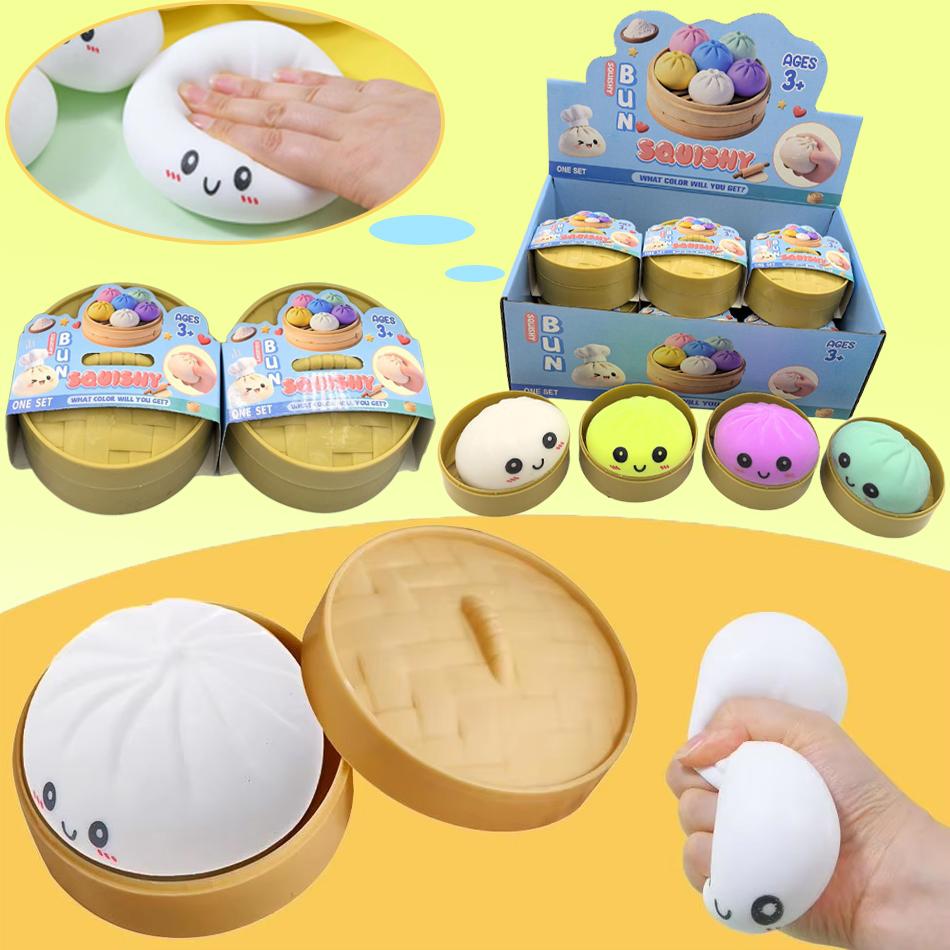 Simulation Steamed Stuffed Bun Squeeze Toy, Soft Slow Rebound Baozi Squishy for Stress Release
