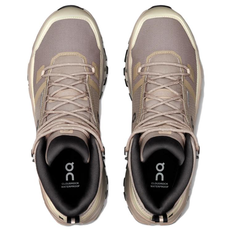 On Cloudrock Mid WP Comfortable Versatile Slip Resistant Durable Hiking Shoes Men Hiking Shoes Gray Brown 3MF10163318