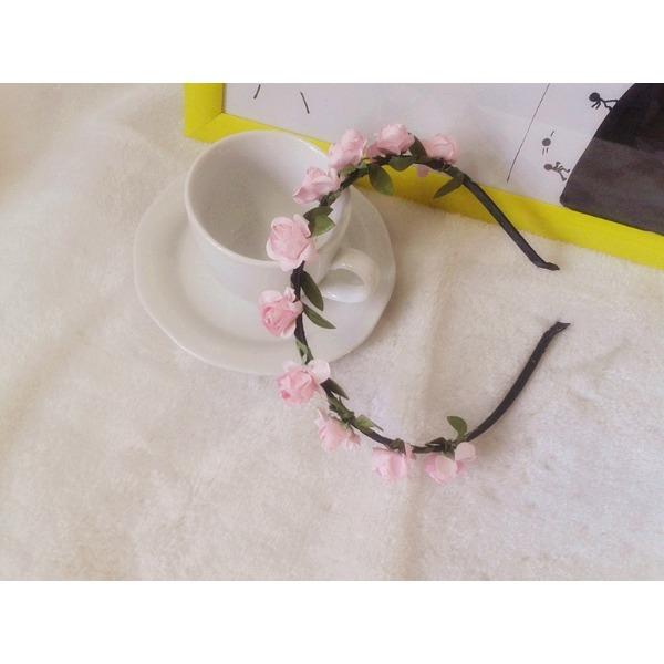 Flower Heads Boho Hair Garland Girl Beach Crown Hair Band Headband Wedding Hair Accessories Headwear for Girls Kids
