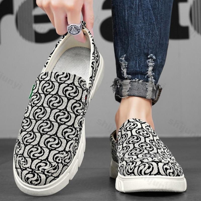 Fashion Men's Fashion Trend Casual Shallow Mouth Single Shoes 2025 Autumn New Style Mesh Breathable Comfortable Slip On Chunky sneakers