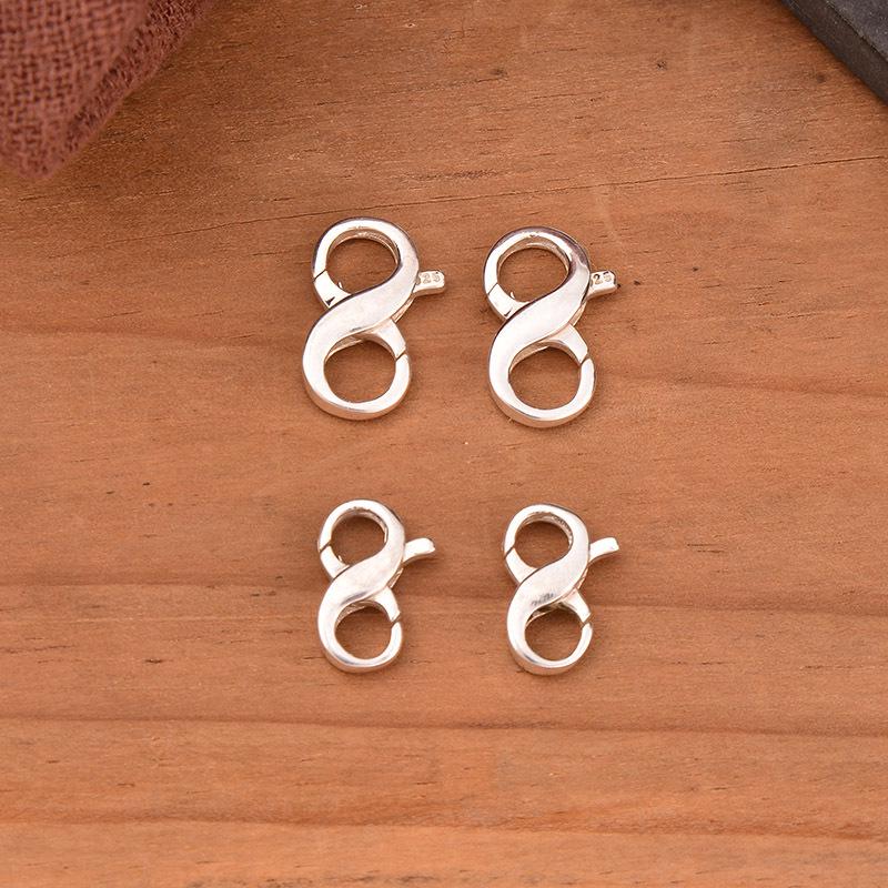 S925 Sterling Silver Figure Eight Buckle Spring Bracelet/Necklace Connector