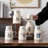 Hochwertige kleine Thermoskanne Tasse mit Deckel Keramik Schmor-Teetasse Chinesische Großraum-Thermosflasche Bürotasse mit Henkel