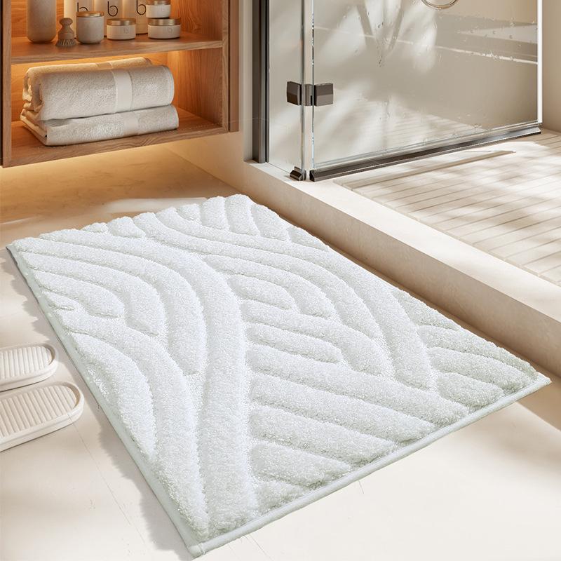 Inyahome Extra Thicken Bathroom Bath Mat Floor Carpets For Lavatory Washroom Bathtub Side Microfiber Solid Toilet Rug Large Size
