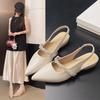 New summer outer wear fairy style fairy half word with rhinestone sandals bag head pointed single shoes women 2025 drag flats