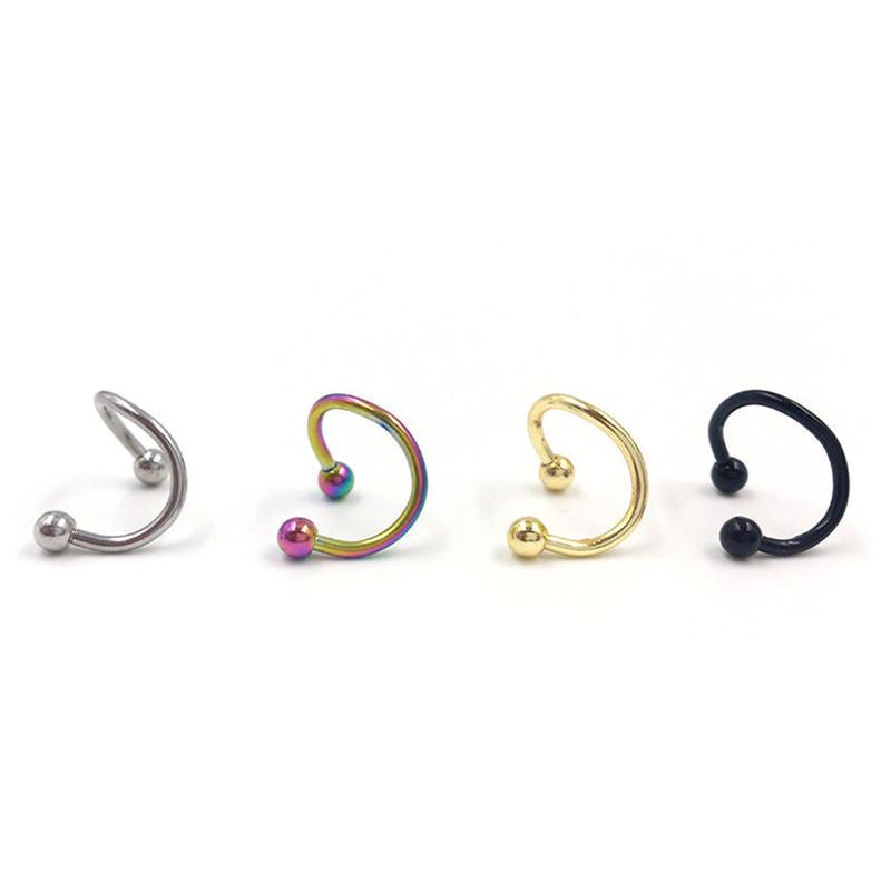 Edelstahl S-förmige Stecker: Bunter Nasen-, Zungen- & Lippenpiercingschmuck