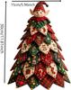 DIY 3D Patchwork gesteppter Weihnachtsbaum Bausatz 30cm Stoff Feiertags Tischdekoration mit austauschbarem oberem Ornament Rot kariert Bauernhaus Handgefertigt