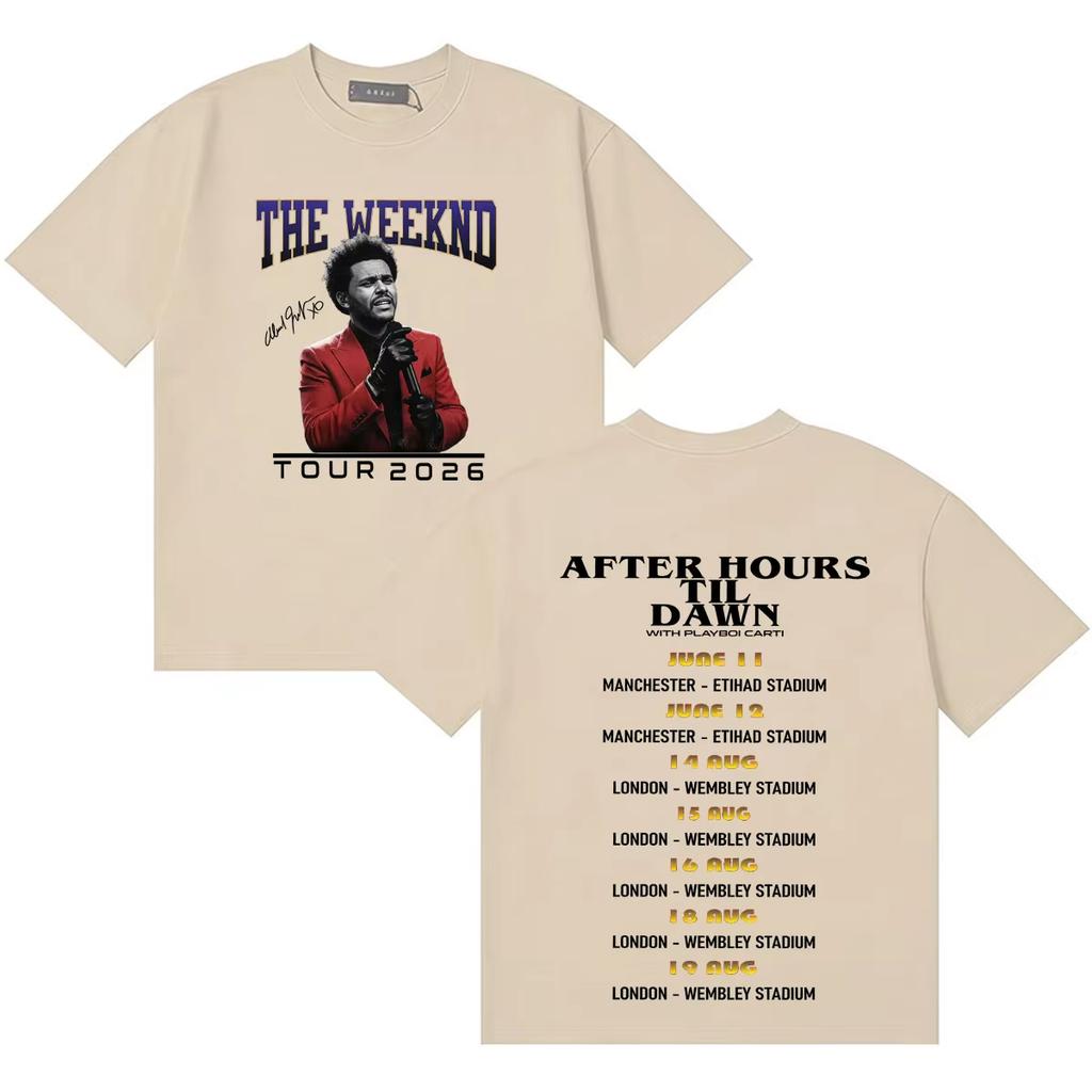 Singer The Weeknd After Hours Til Dawn 2026 World Tour Fashion High Quality Short Sleeve Popular Y2K Crew Neck Women And Men T-Shirt