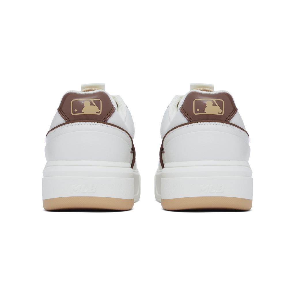 New MLB Chunky Liner Anti Slip Wear Resistant Low Top Skateboard Shoes Unisex White Brown 3ASXCLB3N-50BRS