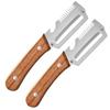 Ergonomischer Holzgriff Messer Edelstahl Gemüseschäler mit Holzgriff 3-in-1 Obst Kartoffelschäler