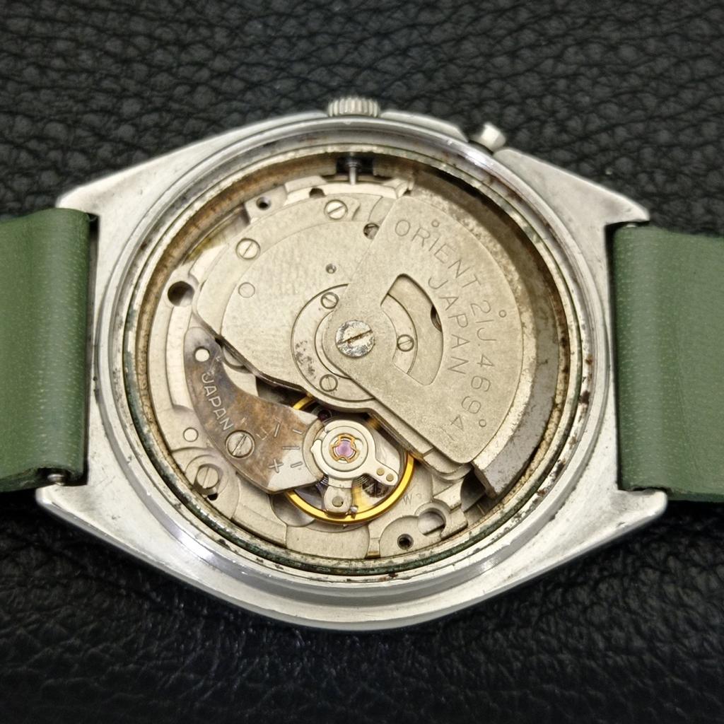 VINTAGE ORIENT AUTOMATIC 46941 JAPAN MENS GREEN COLOR DIAL WATCH a700684-5 R204-a700684