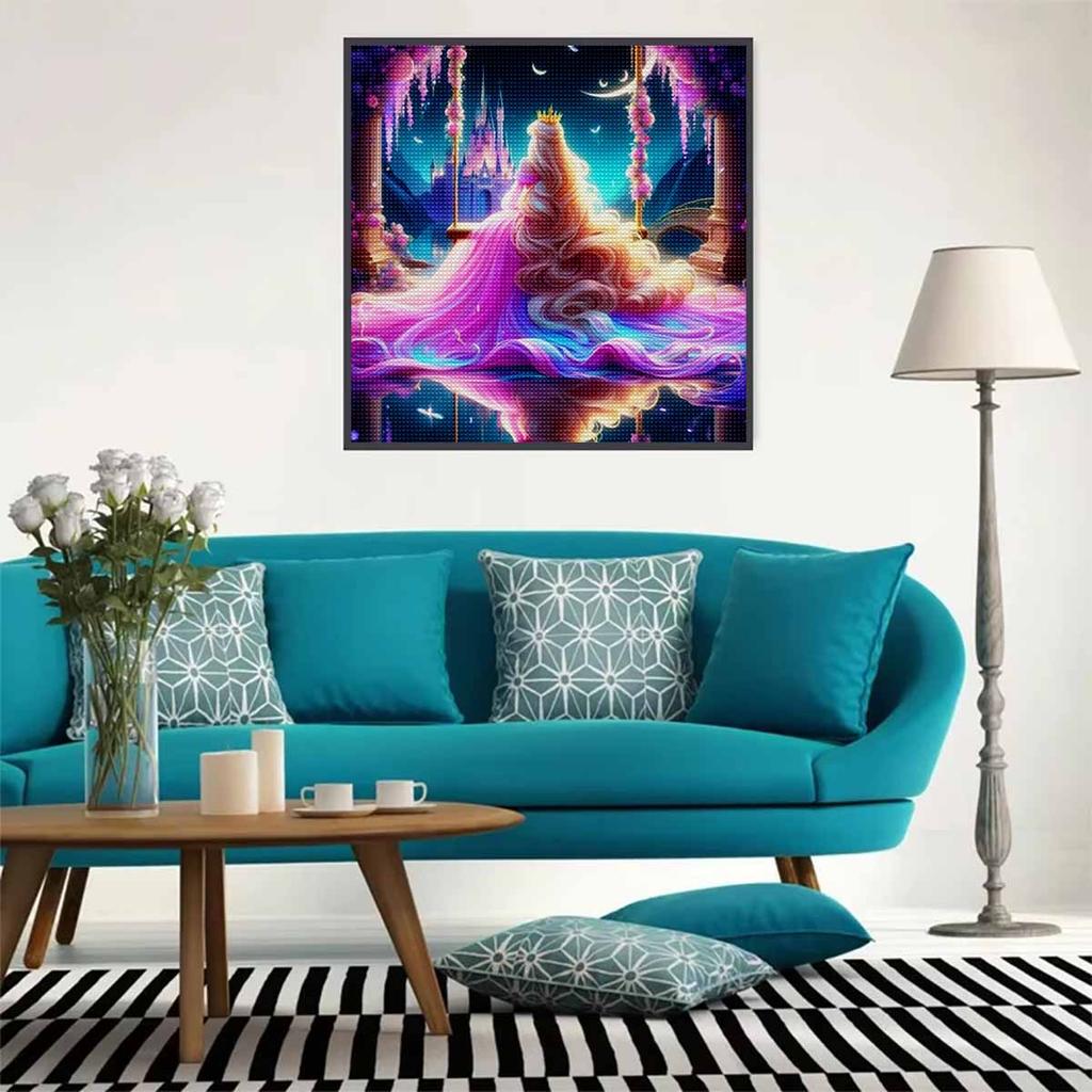 5D DIY Diamond Painting Decorative Rapunzel Full Round Drill Scenery Diamond Embroidery Cross Stitch Kits Home Decor Gift