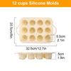 Leeseph Silicone Muffin Pan Cupcake Pan Molds, 12 Cups Non-stick Baking Molds with Handle for Making Muffin Cakes Cupcakes Tart