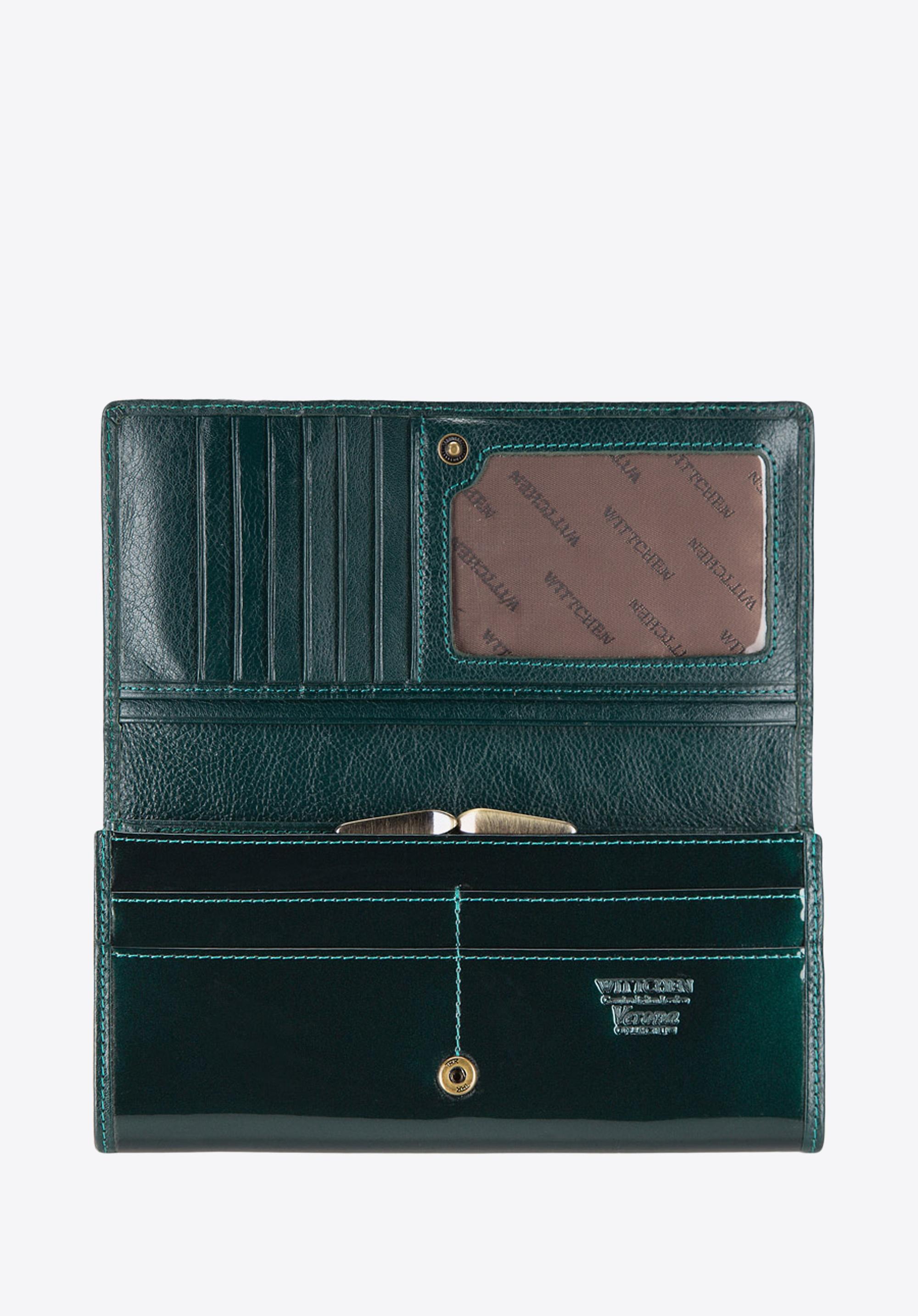 Wittchen Damen Lackleder Geldbörse Horizontal Dunkelgrün Dunkelgrünes Lackleder gray
