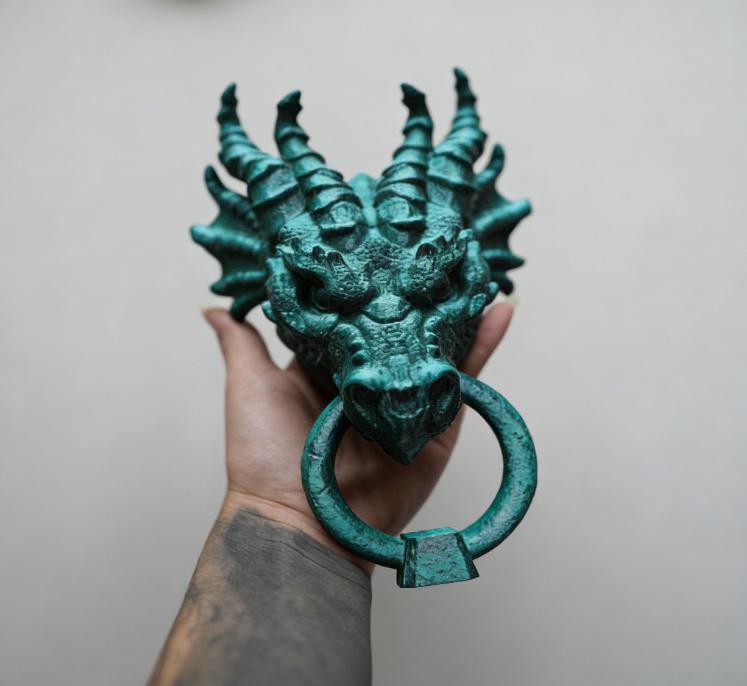 Gothic Faucet Sculpture Door Knocker with Screws & Nano Glue