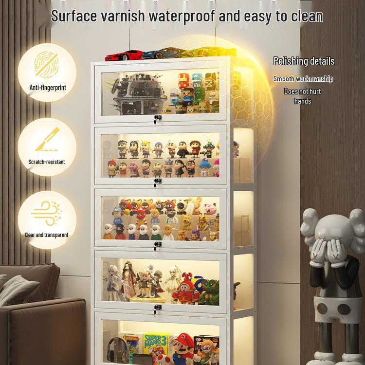 Acrylic Glass Display Cabinet with Lock for Toys and Prizes