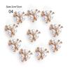 10pcs Flower Rhinestones Buttons Pearl Button Diamante Crystal Bow Wedding Bride Holding Scrapbooking Accessories Apparel Sewing