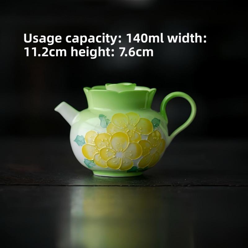 

Hand Drawn Spring Welcoming Flower Ceramic Gradient Green Underglaze Color Teapot Single Pot яблочный зеленый