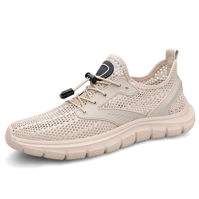 Fashion Breathable Man Sports Shoes New Arrival Men Mesh Flats Flying Fabric Casual Shoe Quick Dry Wading Aqua Shoes Hollow Out Sneakers
