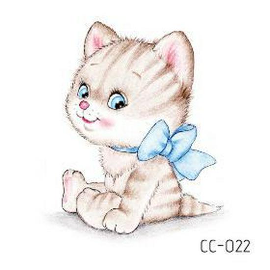 Adesivi Tatuaggio Cartoni Animati Animali Adorabili: Design di Gattini, Cuccioli e Coniglietti Carini