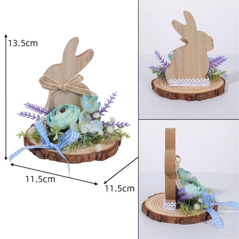 Holz Osterhase Skulptur Tierfigur Ornament Frühling Heimdekoration Für Kaminsims Bücherregal Tischplatte Display