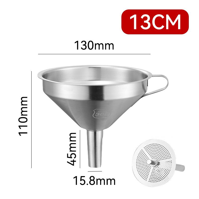 304 Stainless Steel Funnel with Slag Filter Detachable Kitchens Accessories Oil Wine Sub-funnel Mesh Colander Cooking Tools