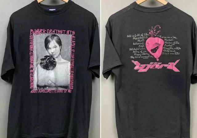 Bjork Graphic Tour Black 2 Side Vtg T-shirt Unisex Unisex T-Shirt M