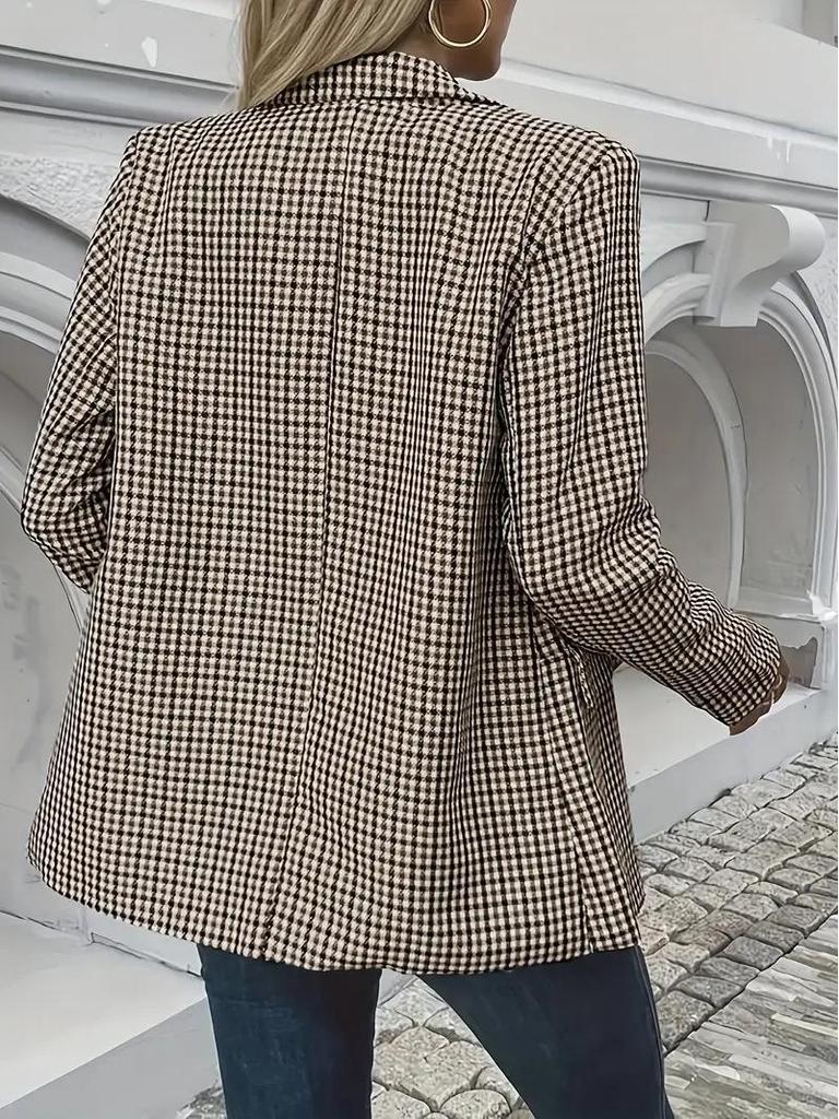Women's Plaid Lapel Suit Jacket - New Cross-Border Style