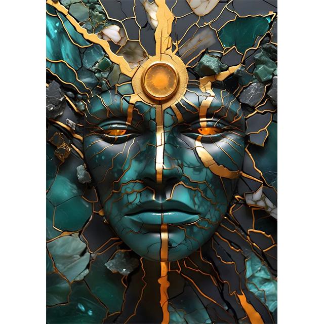 Fantasy Gorgeous Emerald Jewelry Gold Animal Prints Poster Canva Painting Modern Wall Art Picture Living Room Bedroom Home Decor