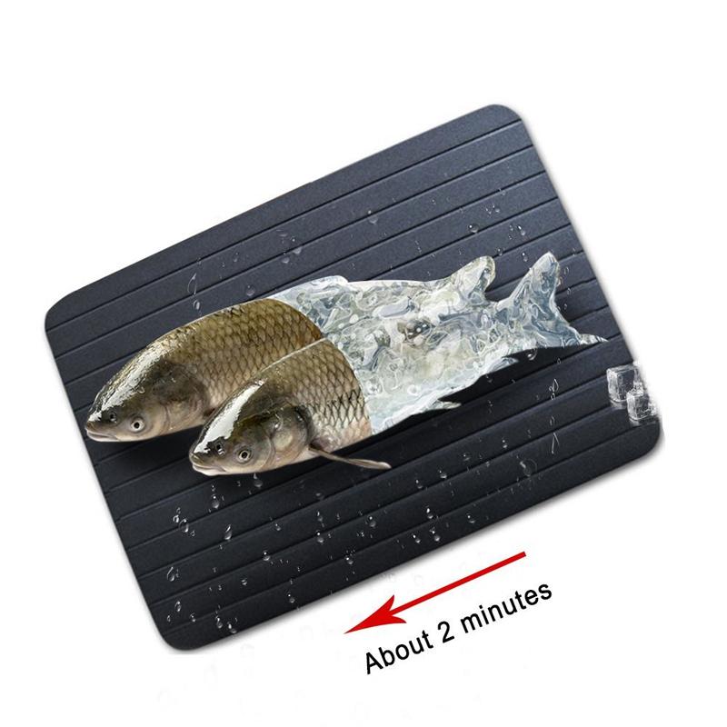 Fast Defrosting Tray Aluminium Alloy Thaw Food Defrosting Tray Frozen Meat Fish Food Tray With Brush Meat Tools