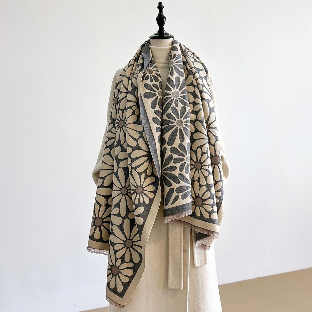 Winter Warm Cashmere Scarf for Women Luxury Pashmina Blanket Thick Shawl Wrap Neckerchief Fashion Bufanda Echarpe Poncho