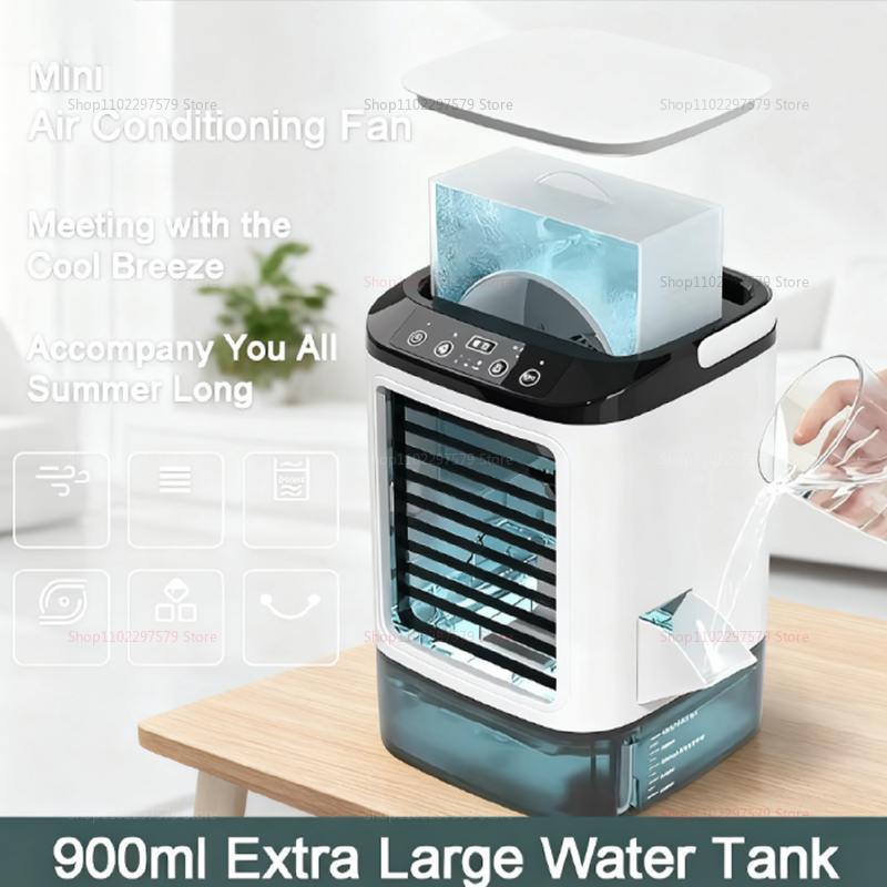 Mini Desktop Luftkühler Ventilator Leise Betrieben Sprühbefeuchter Tragbar Tragbar Kühlung für Zuhause Büro Wohnheim Kühlung Kühler