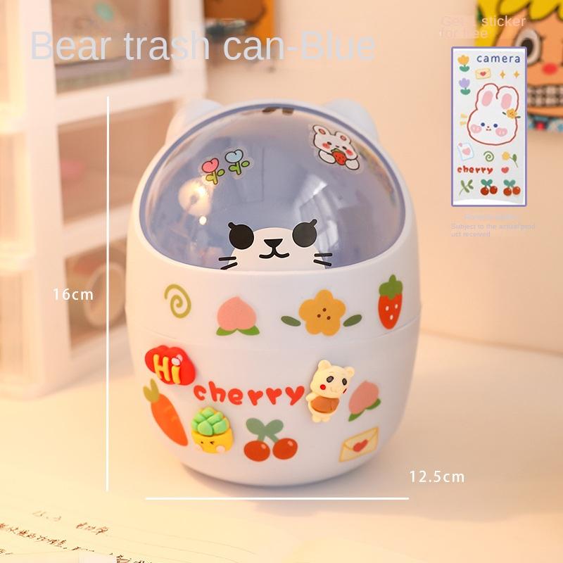 Kawaii Acrylic Pen Holder Desktop Organizer INS New Fashion Cute Office Stationery Cosmetics Storage Box Desk Storage Organizer