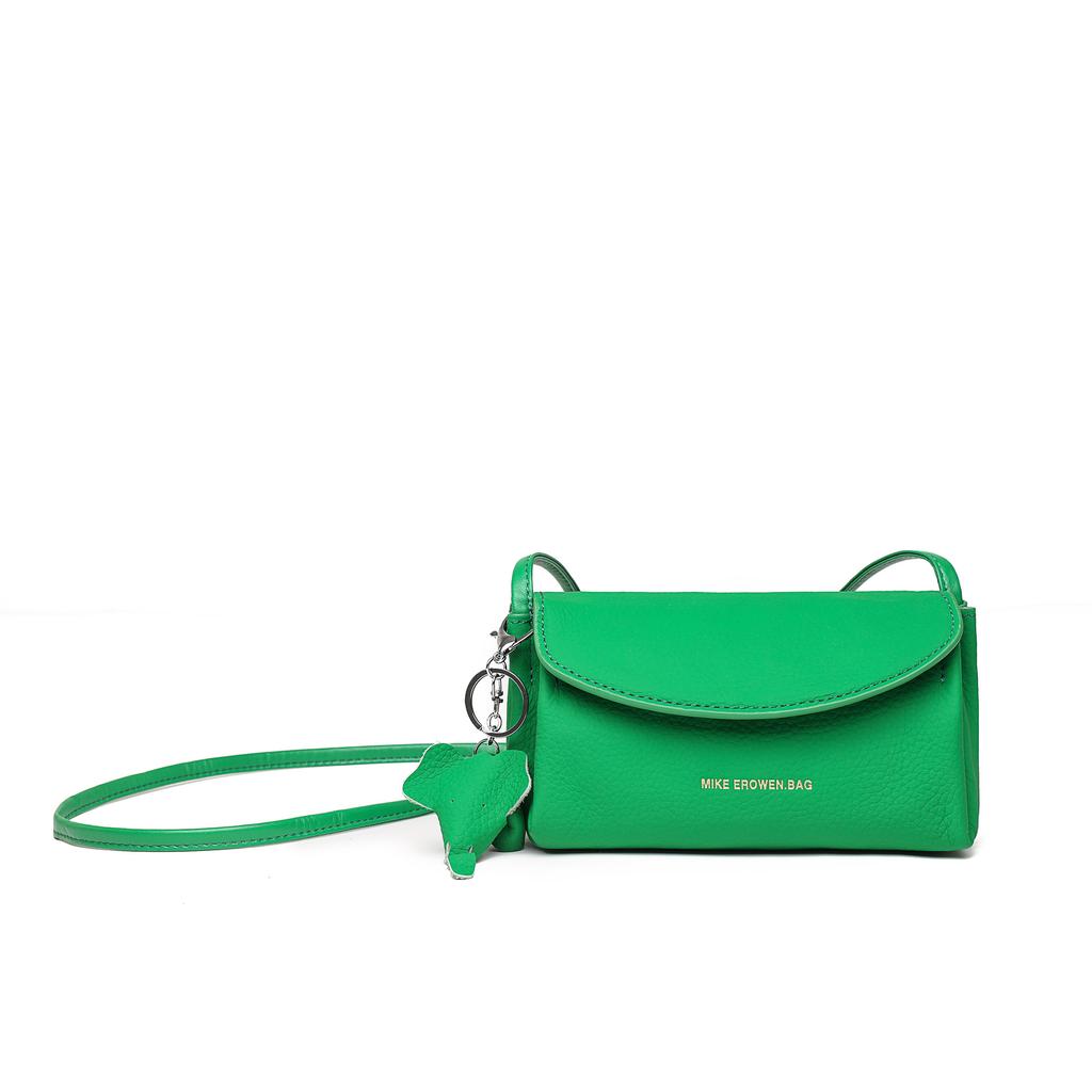 Genuine Leather Women'S Bags Are Simple And Fashionable, Lychee Pattern Single Shoulder Messenger Bag, First Layer Cowhide Small Square Bag Tide