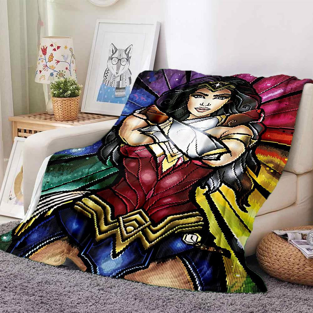 1ks deka Wonder Woman Polyesterové vlákno, Celoroční pohodlí na pohovku, postel, do kanceláře, auta, na kempování, Ideální domácí dekorace a dárek, Pohodlí v kanceláři