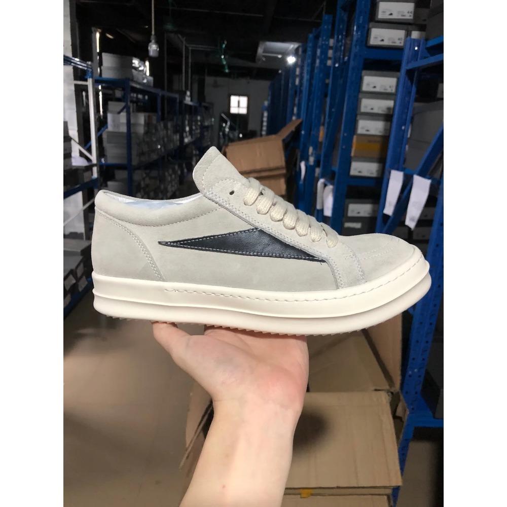 Rock Vintage Men Genuine Leather Round Casual Shoes Luxury Trainers Lace Up Women Flat Sneakers Hip-hop Street Dunk Shoes