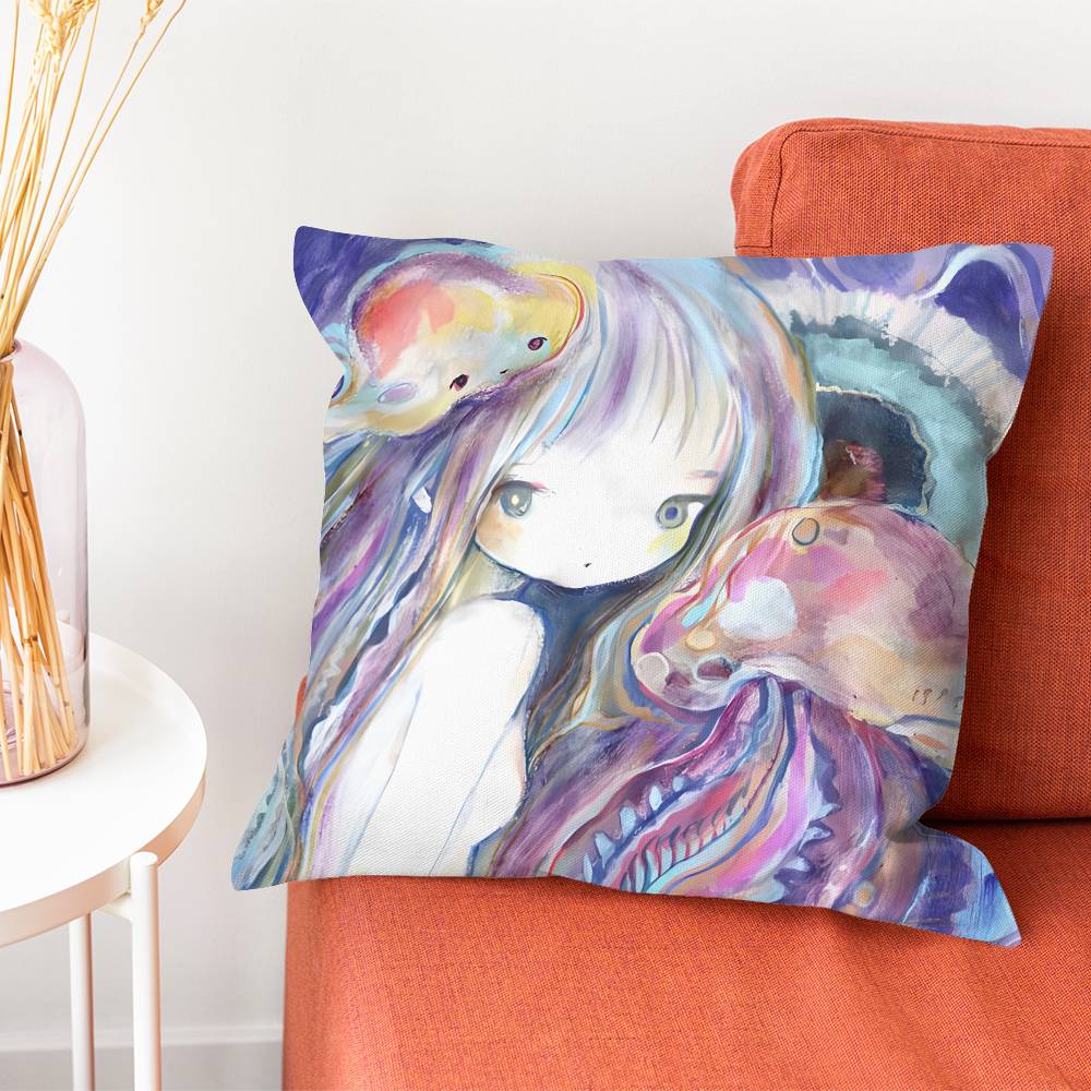 Kkikuo Art Anime Cartoon Pillowcase Pillows for Sofa Cover Decoration Home Decor Items Luxury Pillow Covers Cushion Cushions
