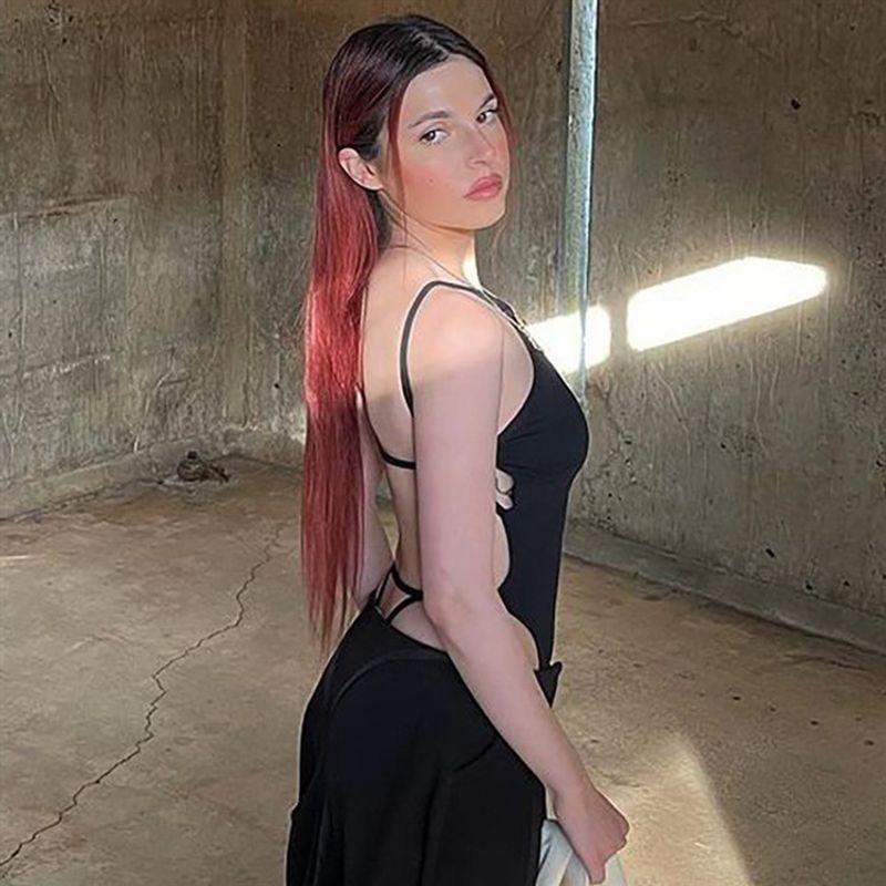 Fashion Style Fashion Sexy Sexy Collarless Tops Summer Hot Selling Women's Wear Open Back Cross Strap Jumpsuit for Women