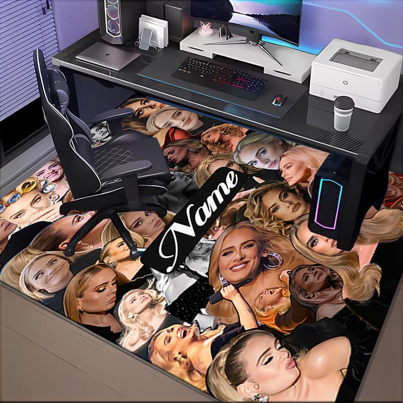 Custom Name Vibes Music Adele Rug Game Carpet, Floor Mat for Bedroom Living Room Entryway Rug, Home Decor Idea Gift for Christmas birthday