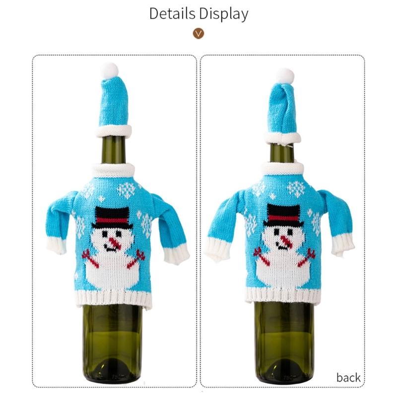 Knitted Bottle Cover Christmas Snowman Designs Champagne Decoration Practical Protective Sleeve For Wine And Gifts