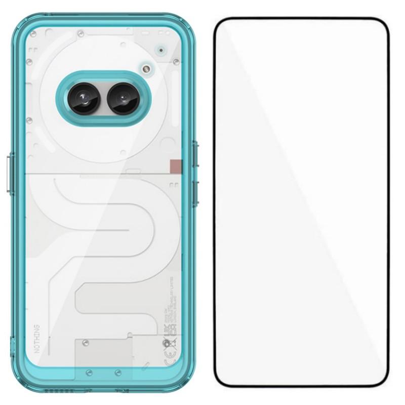 For Nothing Phone (2a) Phone Case WANLONFENG XC Series TPU Acrylic Cover with Tempered Glass (Big Lens Hole)