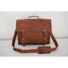 16 In Leather Satchel Messenger Bag Laptop Briefcase Office School Shoulder Bags