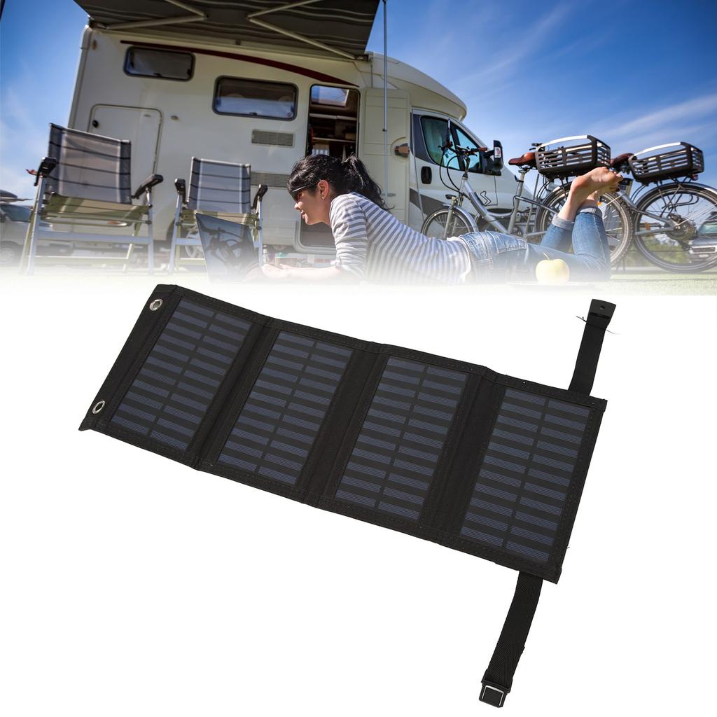 Folding Solar Panel with USB Port 5.5V 20W Monocrystalline High Efficiency IP65 Waterproof for Outdoor Camping