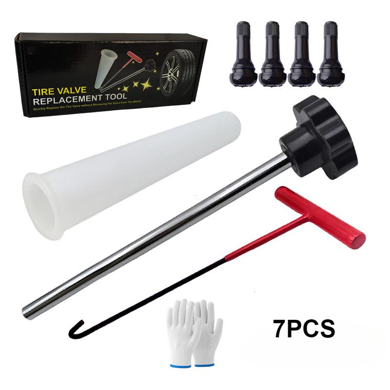 7/13/23Pc Valve Stem Tool Kit Metal Tire Installer Tool Car Puller Wheel Tire Remover T-Hook Replacement Motorcycle Accessories
