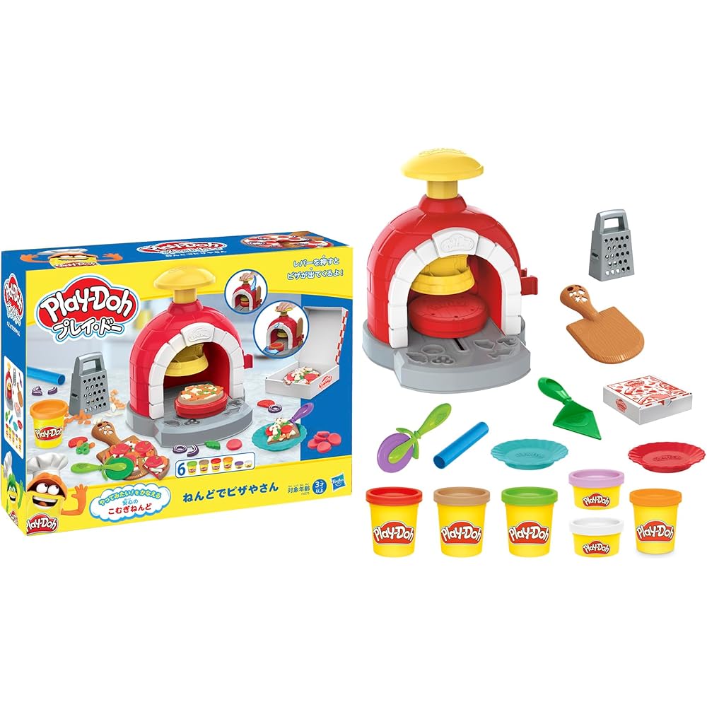 

Hasbro Play-Doh Kitchen Creations Pizza Oven Playset with 8 Accessories for Kids Age 3 and Up Educational Toy