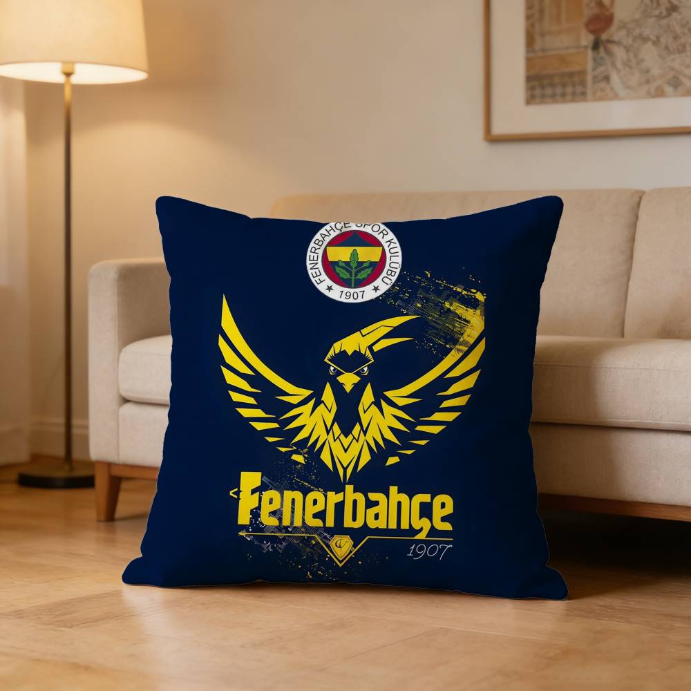 T-Turkey F-Fenerbahce Fc Pillow Case Cushion Cover Throw Pillow Case For Car Sofa Peach skin 18*18(CM)-1Pcs