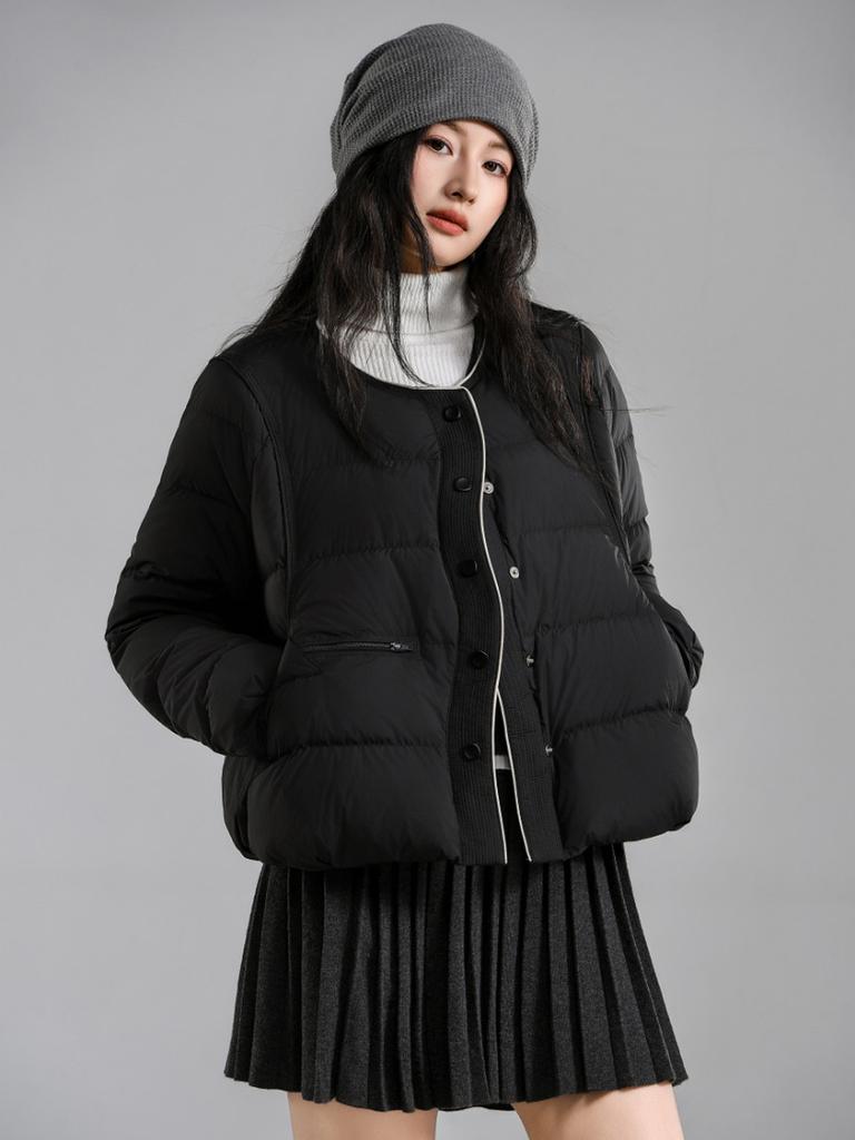 Down jacket women's short annual new loose puffs versatile white duck down small winter coat tide