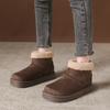Fashion Women Ankle Snow Boots Suede Flats Platform Warm Winter Shoes 2025 Fashion New Casual Woman Sneakers Fur Cozy Zapatillas Mujer