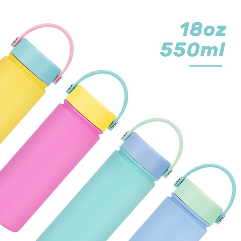 550ml Stainless Steel Vacuum Insulated Travel Mug With Wide Mouth Carry Strap - Outdoor Sports Water Bottle Gym Hiking